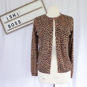 Cheetah Print button up Cardigan sweater